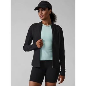 Athleta Salutation Ribbed Jacket Black Medium